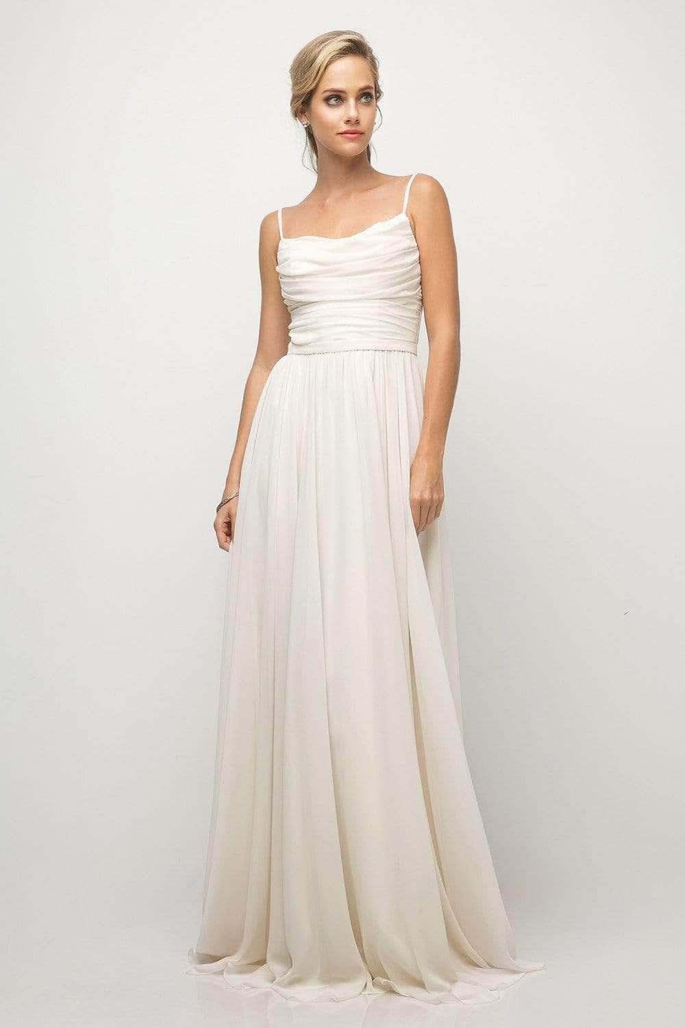Cowl Floor-Length Chiffon Occasion A-Line LaDivine UR136