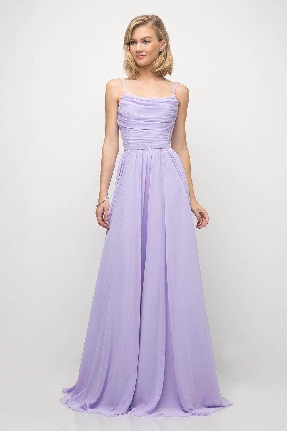 Cowl Floor-Length Chiffon Occasion A-Line LaDivine UR136