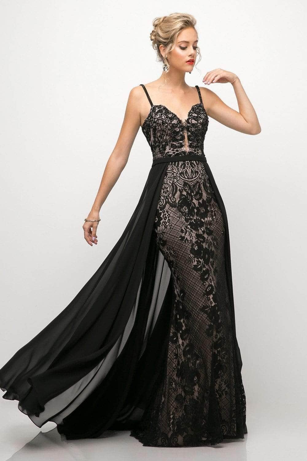 V-Neck Floor-Length Chiffon Prom Fit & Flare LaDivine UT254