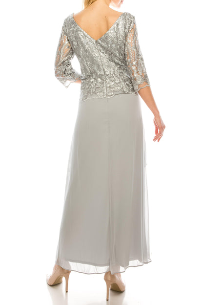 Le Bos Long Formal Mother of the Bride Chiffon Gown - The Dress Outlet