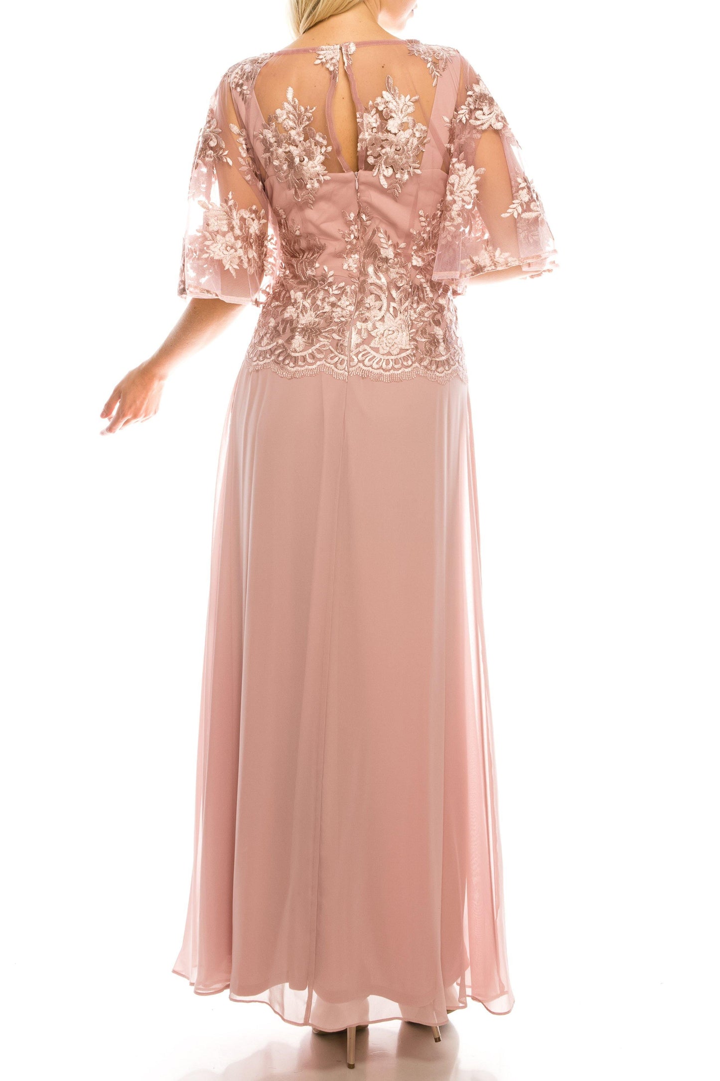 Le Bos Rose Long Formal Mother of the Bride Dress - The Dress Outlet