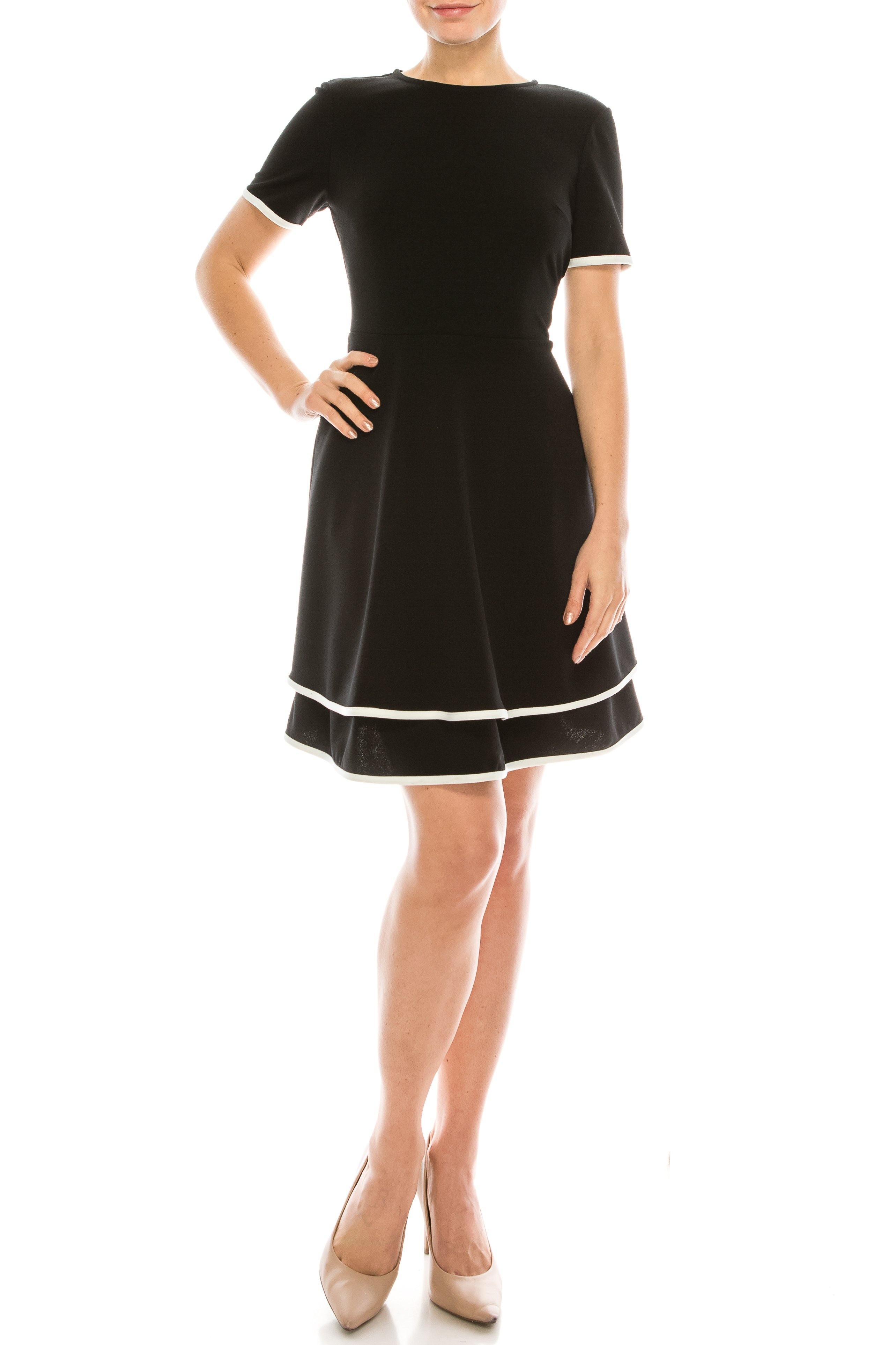 BLACK-WHITE London Times A-Line Short Dress for $59.99 – The Dress Outlet