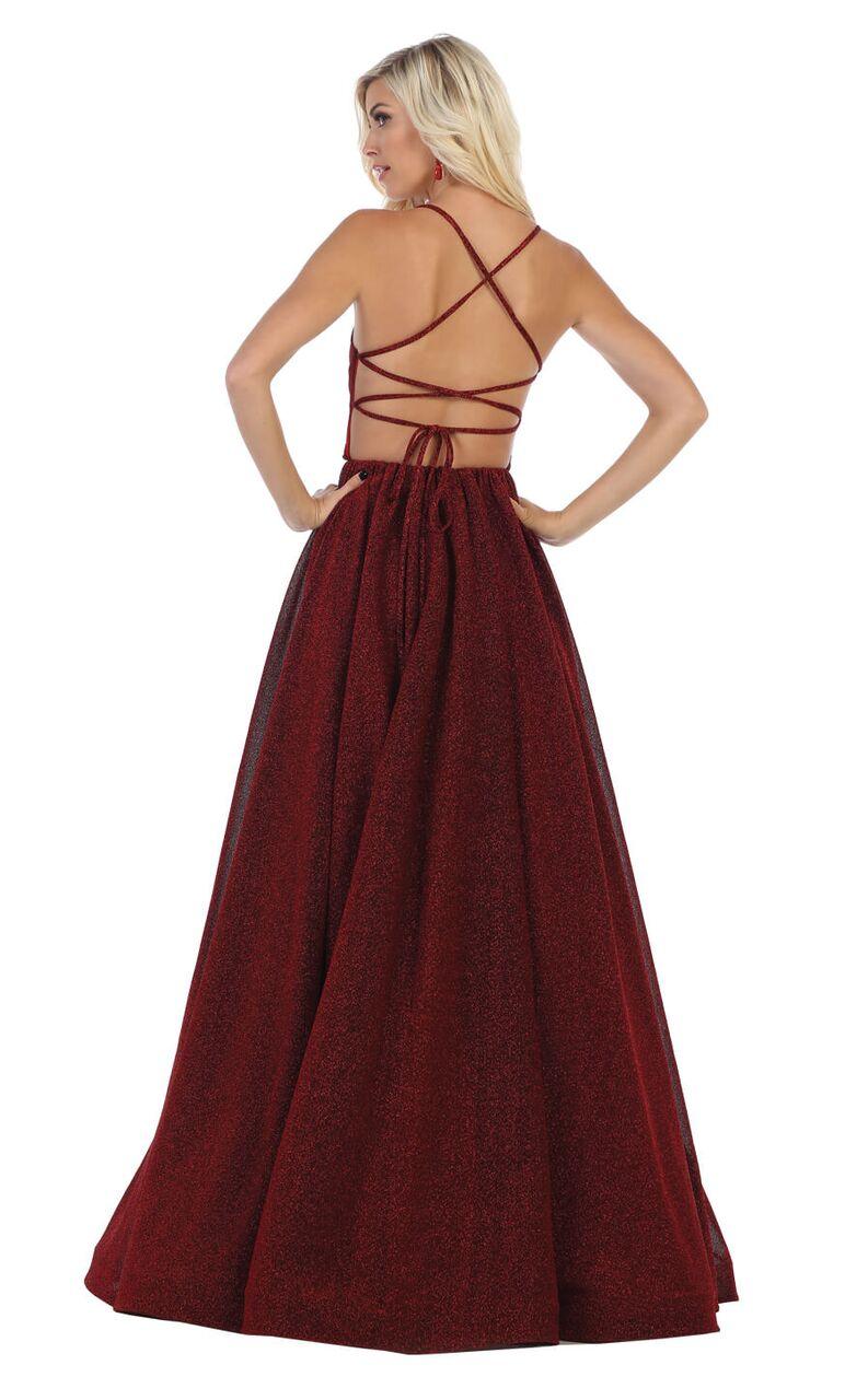 Long A Line Spaghetti Strap Prom Dress Evening Gown - The Dress Outlet May Queen