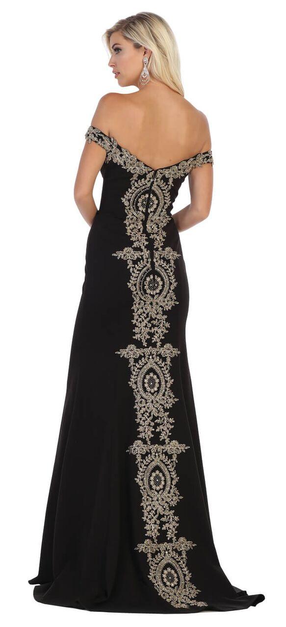 Long Beaded Off the Shoulder Prom Dress - The Dress Outlet May Queen