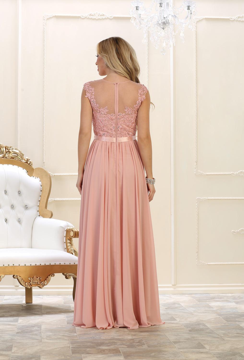 Long Bridesmaid Plus Size Formal Dress - The Dress Outlet May Queen
