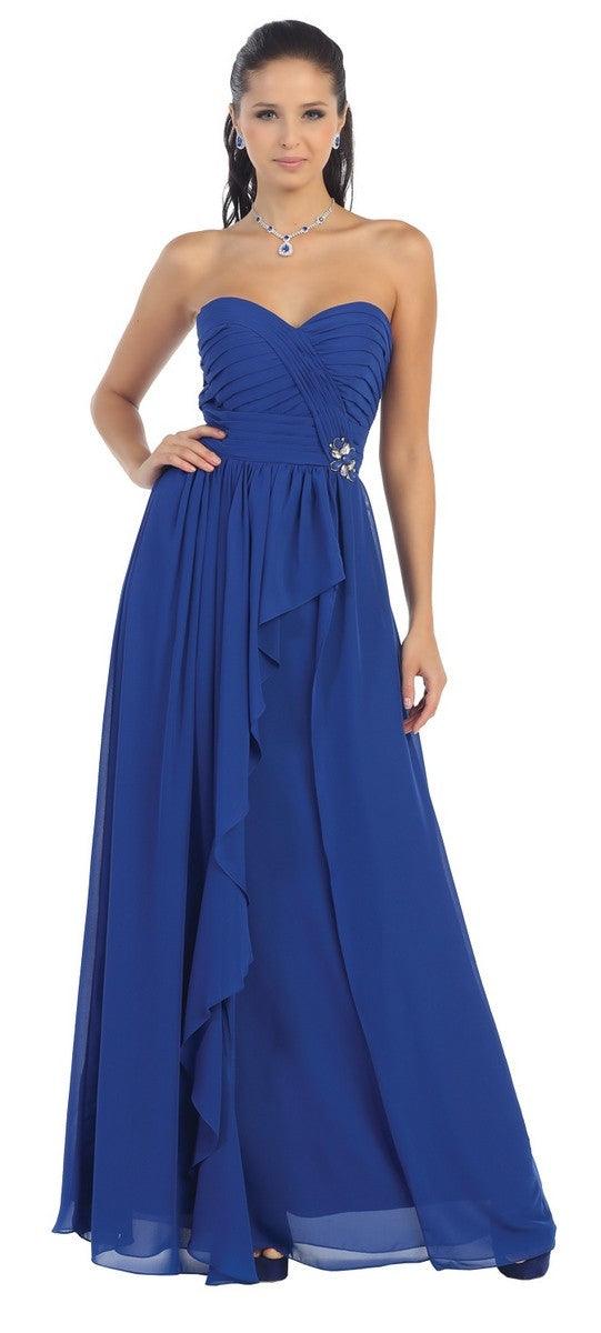 Long Bridesmaids Dress Plus Size Formal Gown - The Dress Outlet May Queen