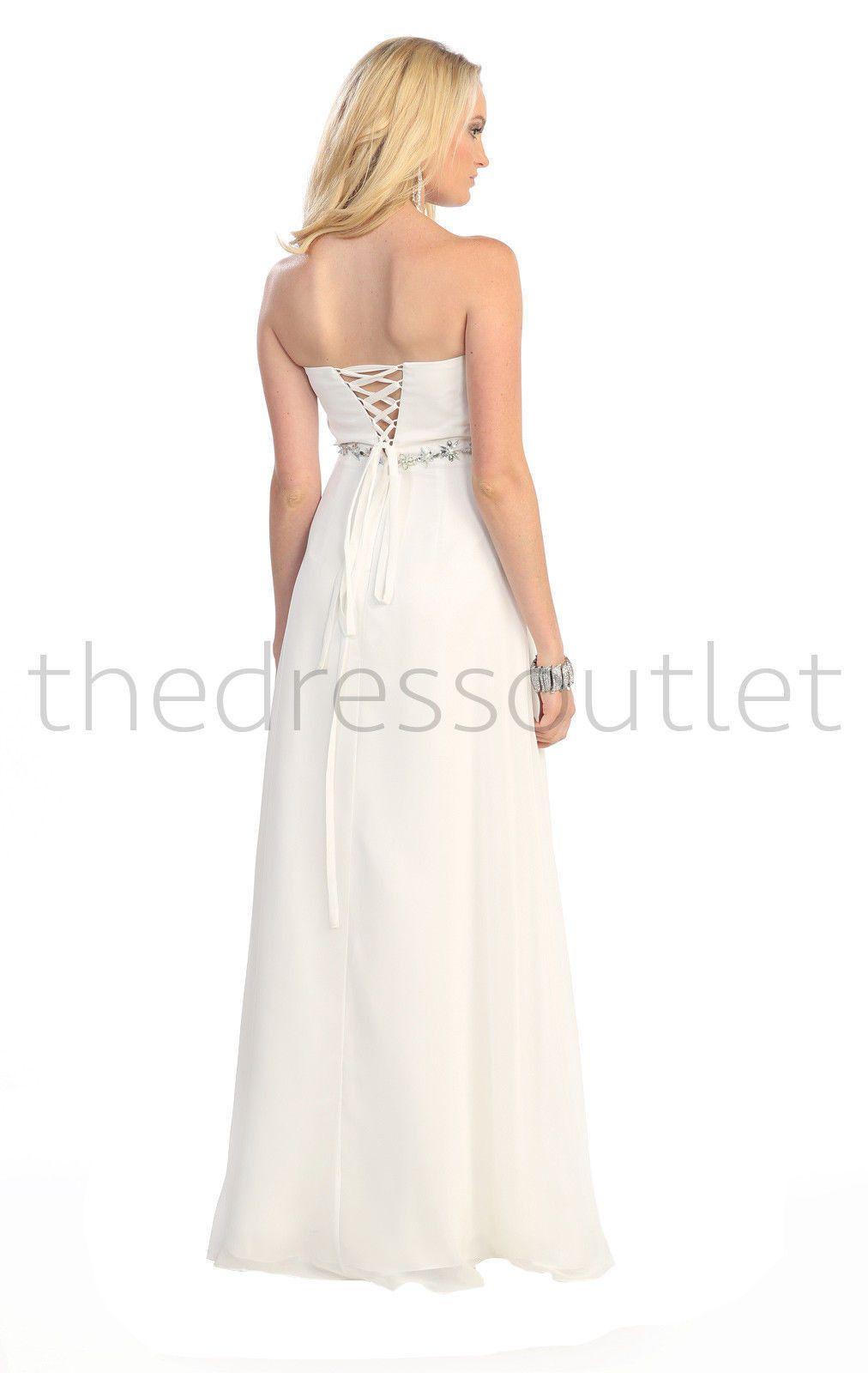 Long Bridesmaids Prom Plus Size Formal Dress - The Dress Outlet May Queen