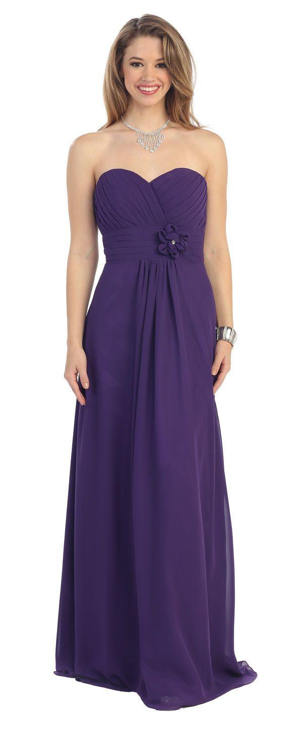 Long Chiffon Plus Size Bridesmaid Formal Evening Dress - The Dress Outlet May Queen