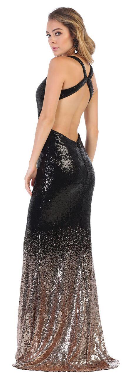 Long Cutout Sexy Fully Sequins Prom Dress - The Dress Outlet May Queen