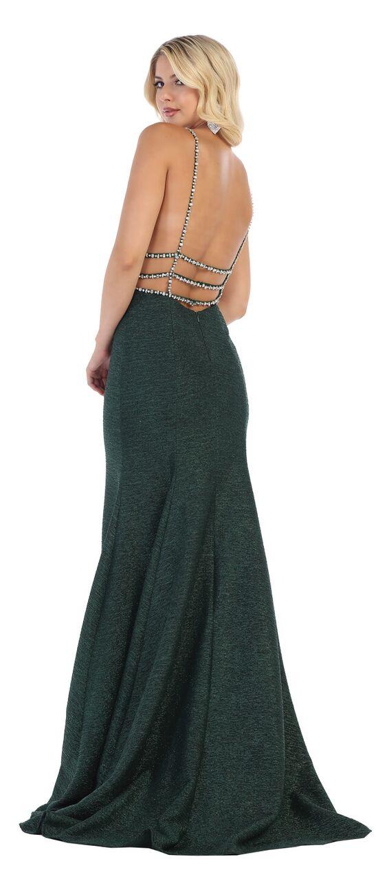 Long Deep Open Back Prom Dress - The Dress Outlet May Queen