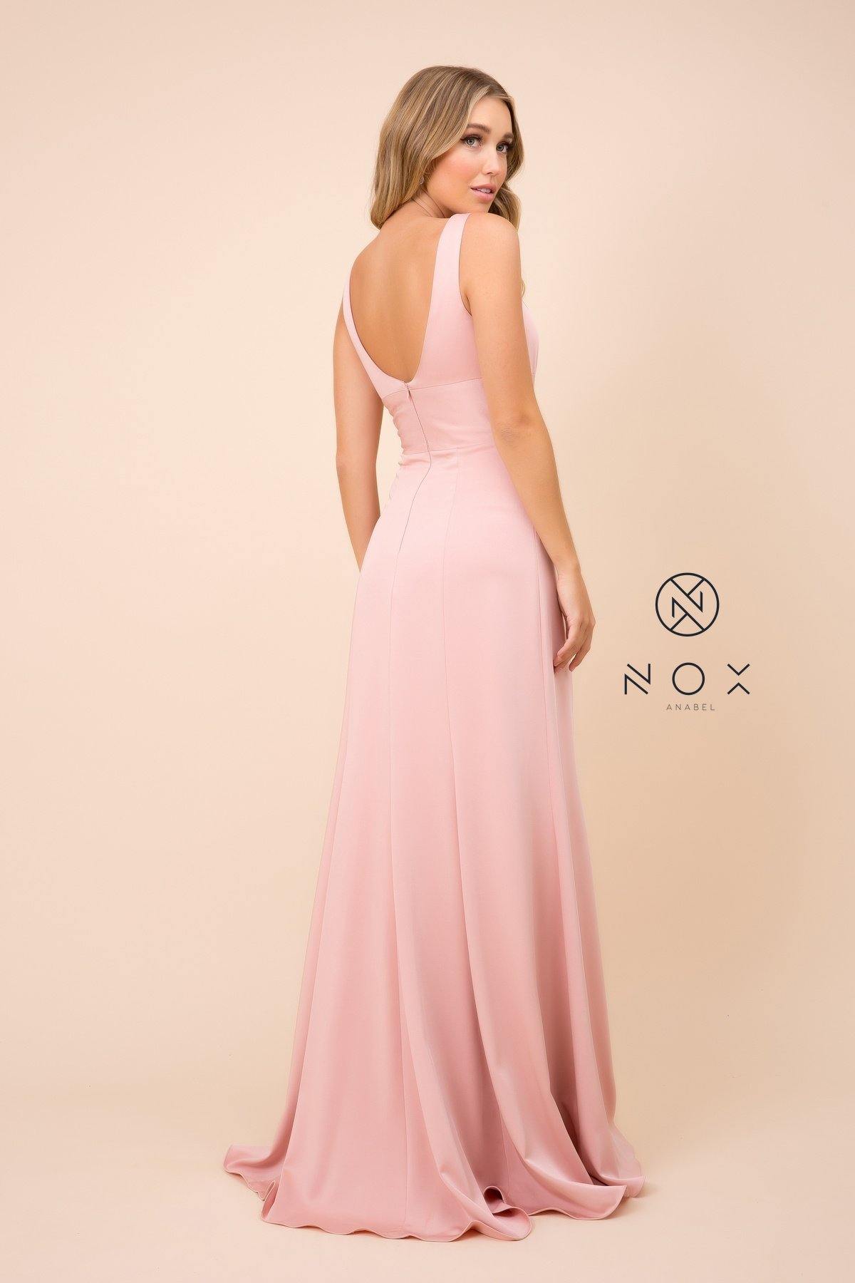 Long Deep V Prom Dress Evening Gown - The Dress Outlet Nox Anabel