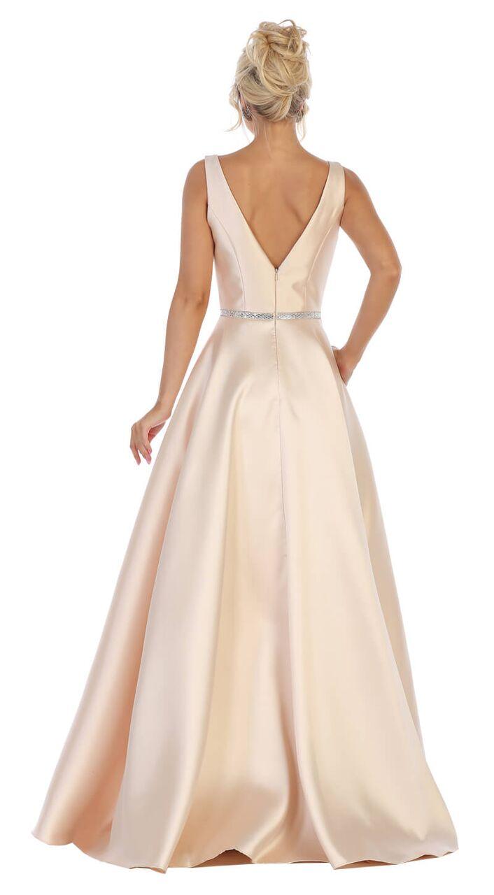 Long Evening Gown Prom Dress with Pockets - The Dress Outlet May Queen