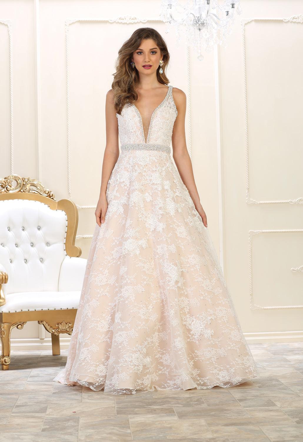 Long Evening Gown Prom Formal Couture Dress - The Dress Outlet May Queen