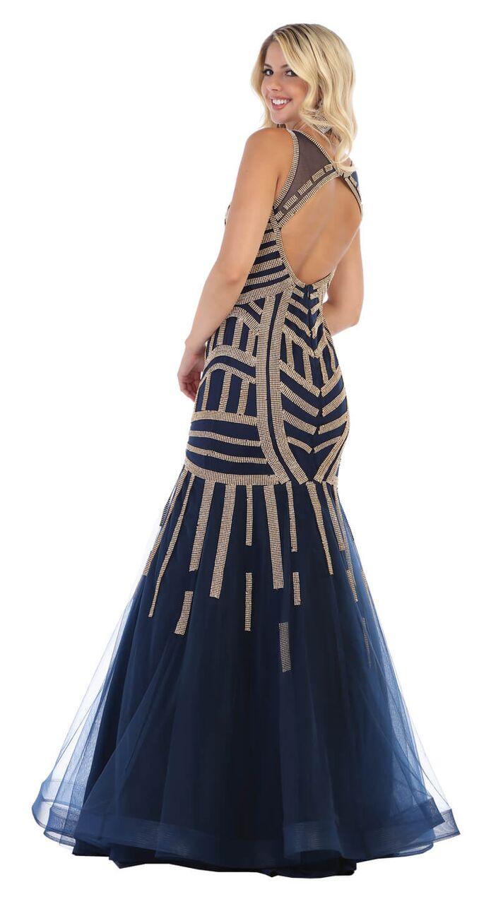 Long Evening Prom Dress Formal Mermaid Gown - The Dress Outlet May Queen