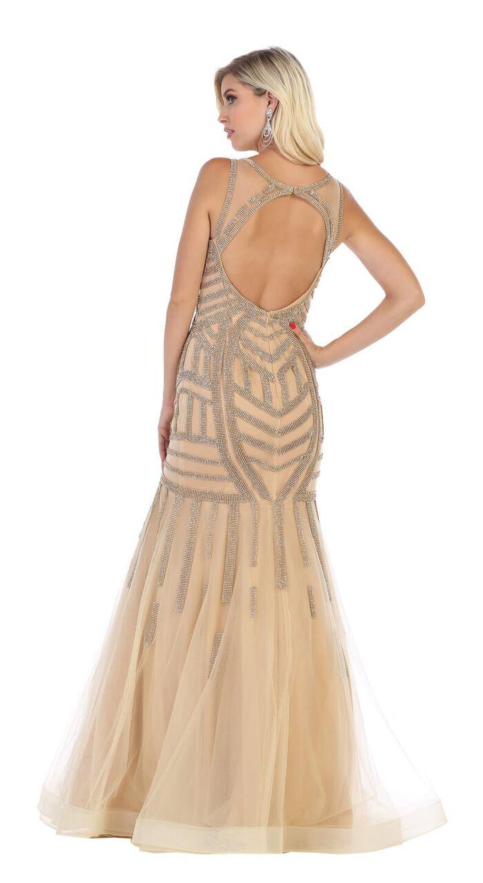 Long Evening Prom Dress Formal Mermaid Gown - The Dress Outlet May Queen