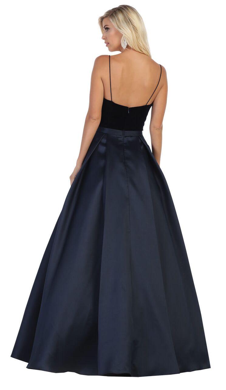 Long Evening Prom Dress with Pockets - The Dress Outlet May Queen