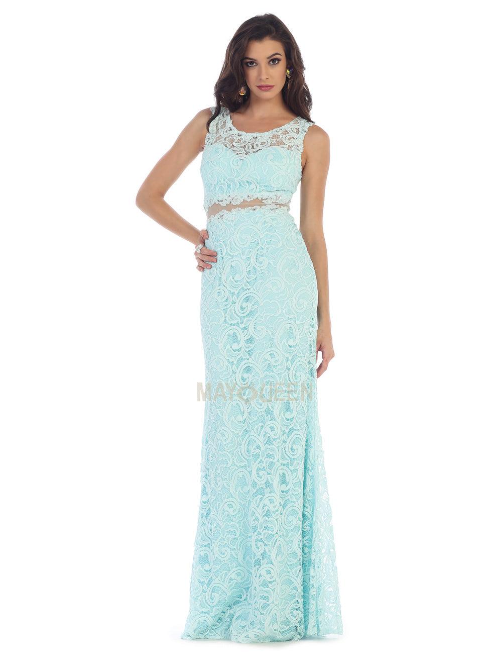 Long Fitted Sleeveless Formal Dress - The Dress Outlet May Queen