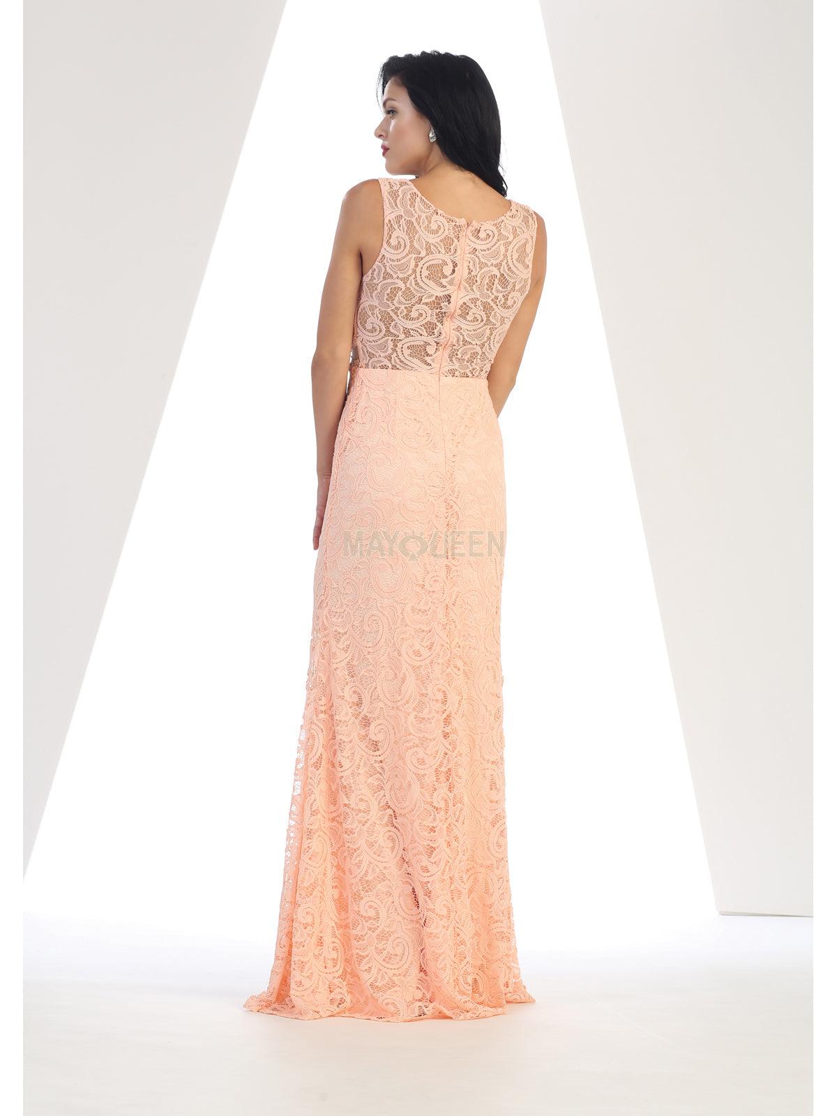 Long Fitted Sleeveless Formal Dress - The Dress Outlet May Queen