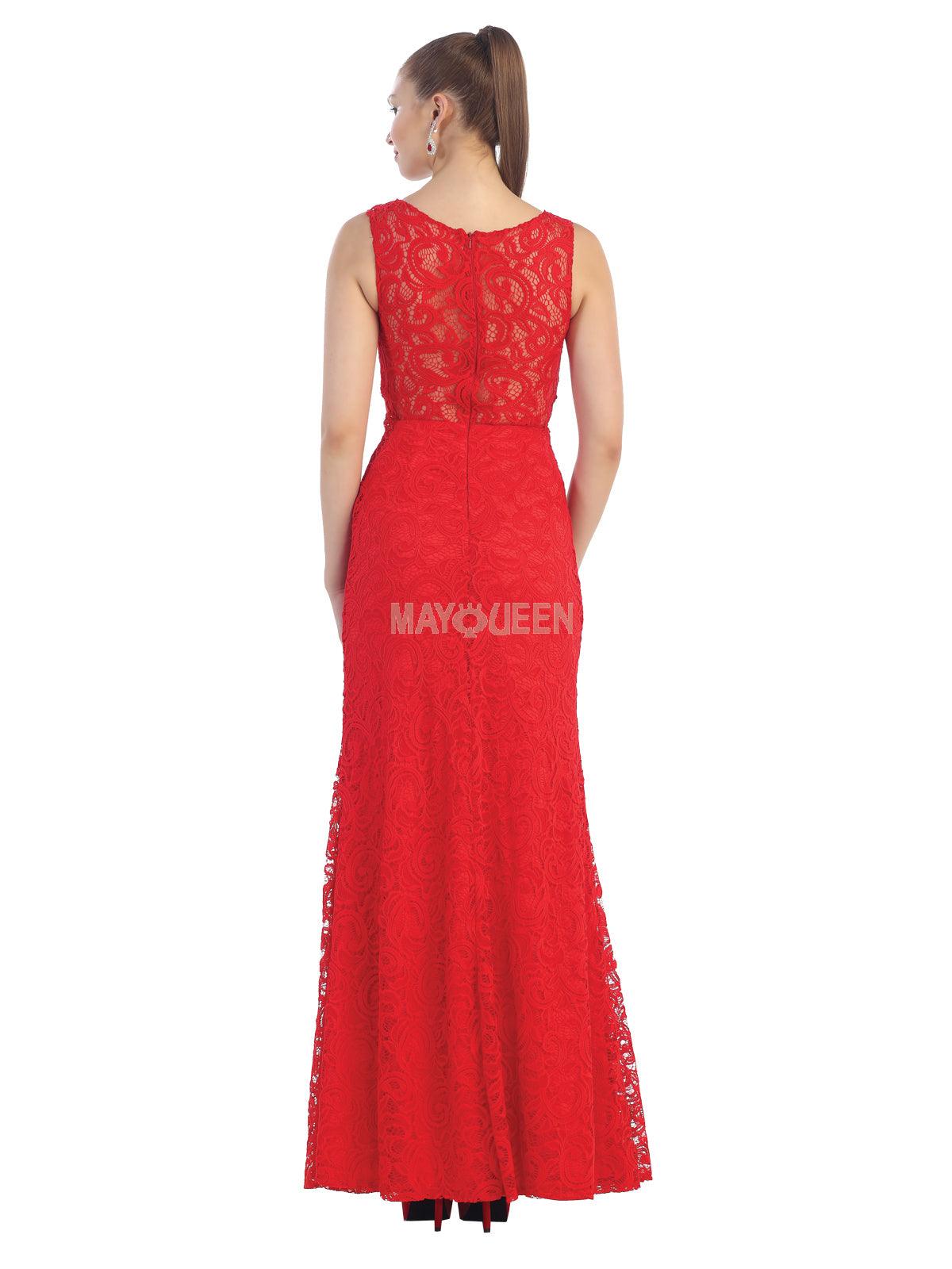 Long Fitted Sleeveless Formal Dress - The Dress Outlet May Queen