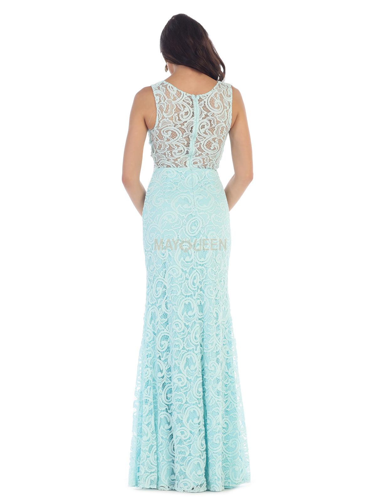 Long Fitted Sleeveless Formal Dress - The Dress Outlet May Queen