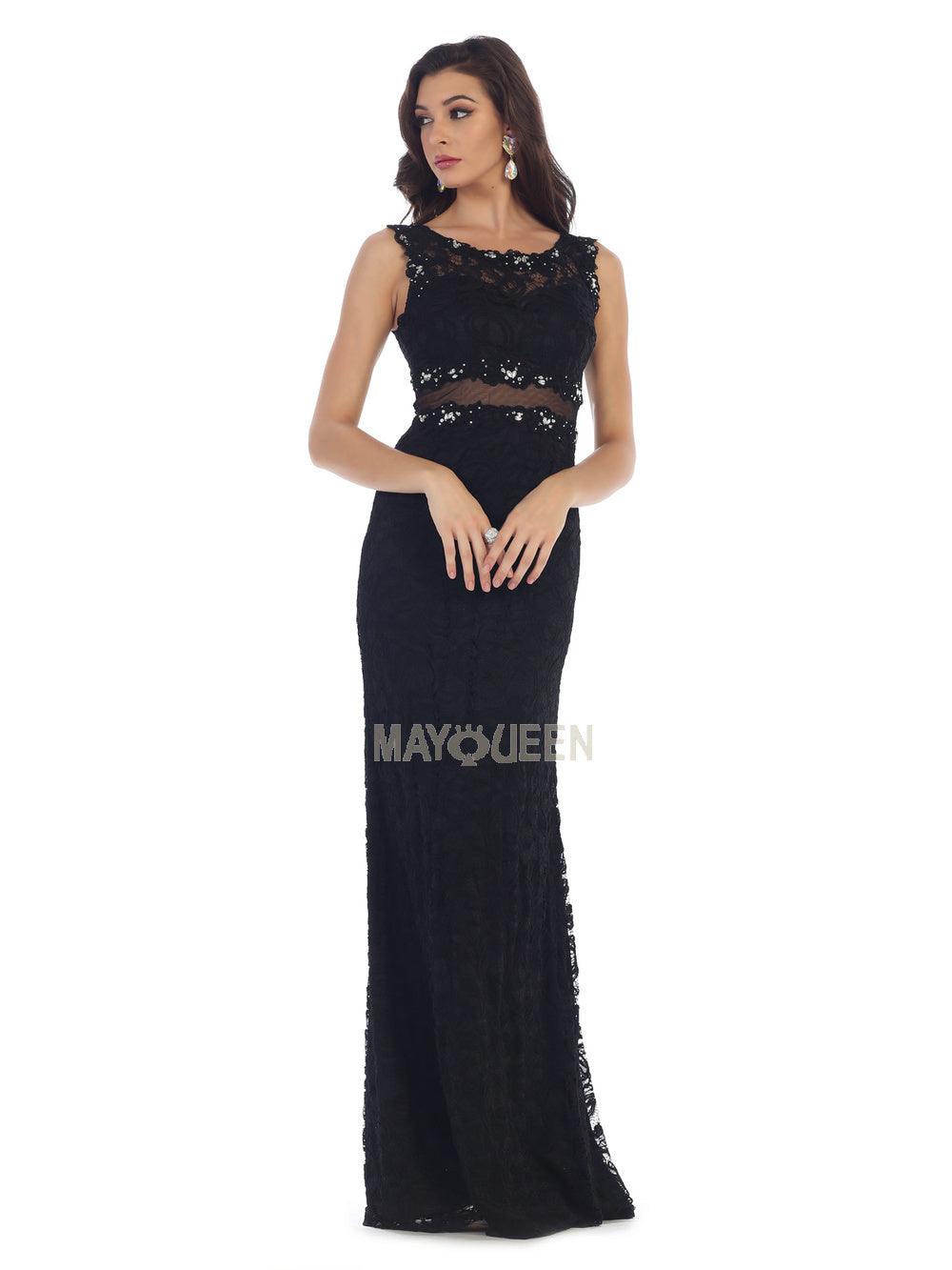 Long Fitted Sleeveless Formal Dress - The Dress Outlet May Queen