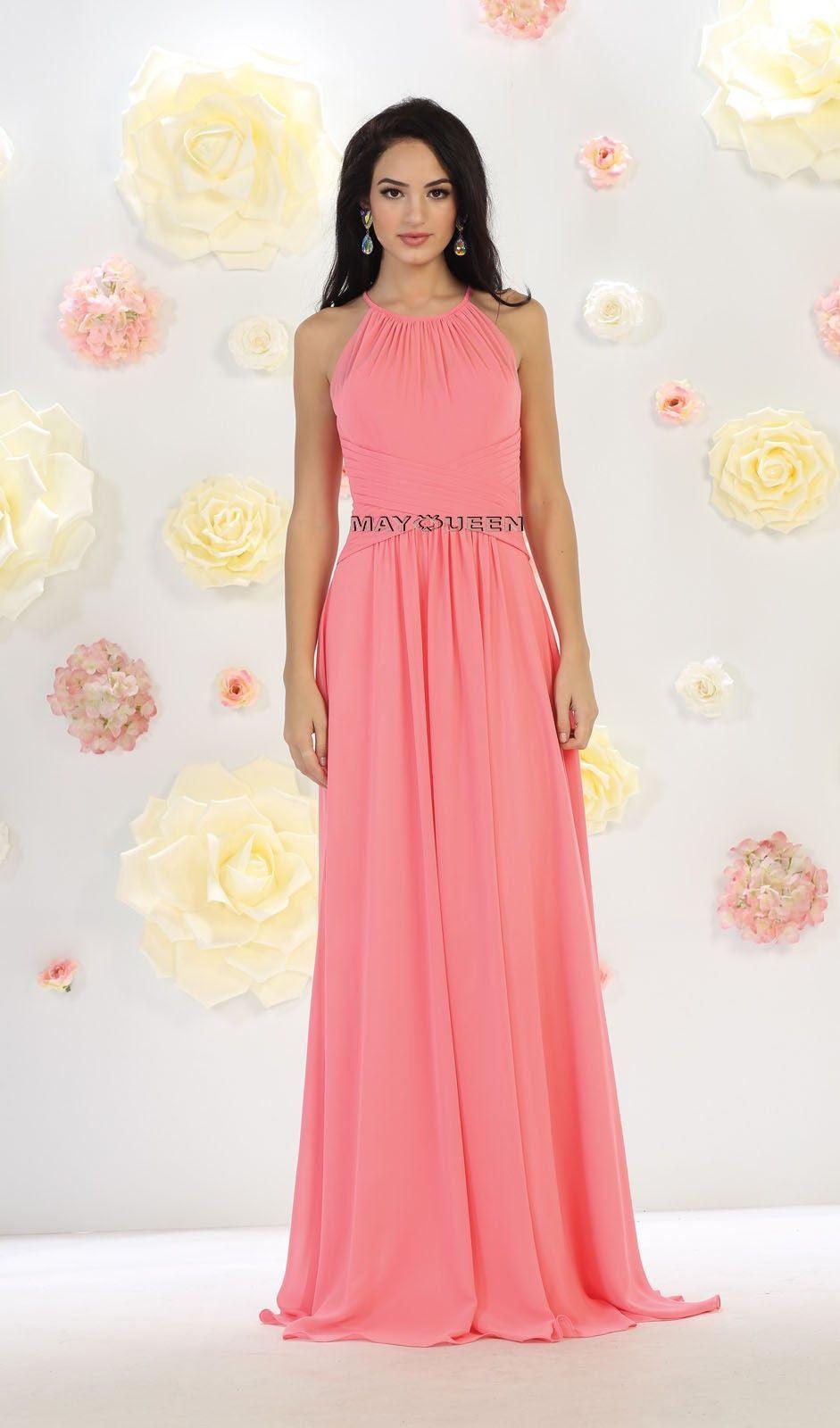Long Formal Bridesmaid Dress Evening Party - The Dress Outlet May Queen
