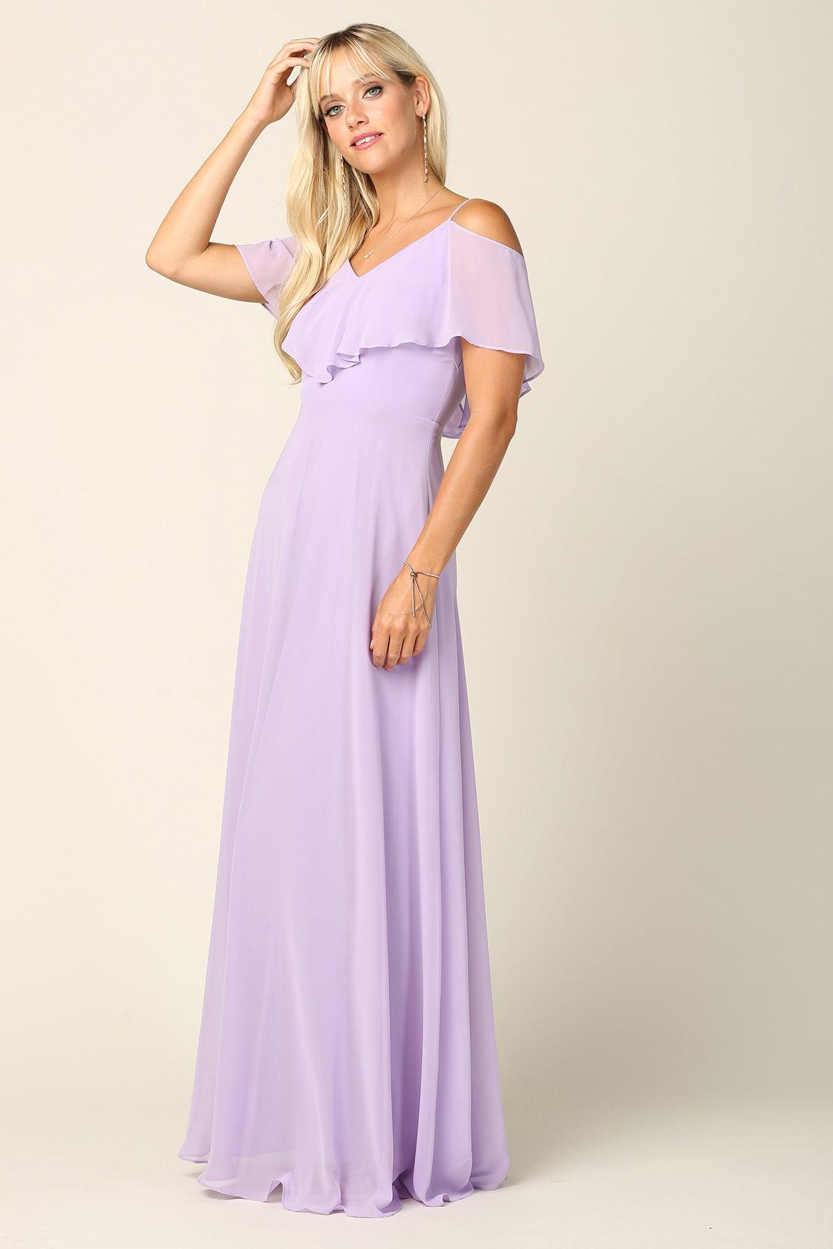 Long Formal Bridesmaids Off Shoulder Prom Dress - The Dress Outlet