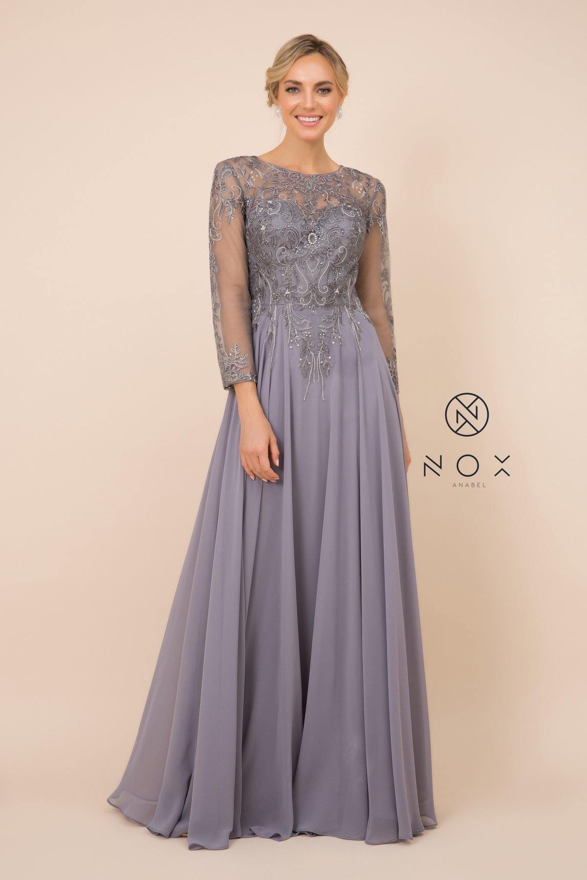 Steel Long Formal Dress Evening Gown Steel