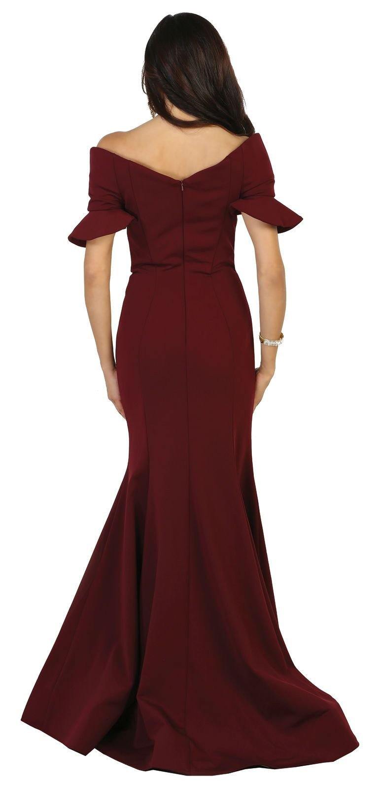 Long Formal Dress Evening Party Burgundy - The Dress Outlet May Queen
