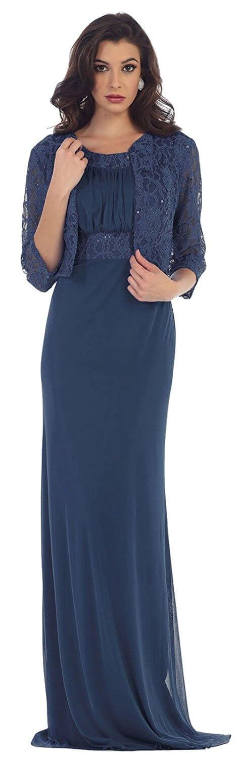 Long Formal Dress Mother of the Bride Bridesmaids - The Dress Outlet May Queen