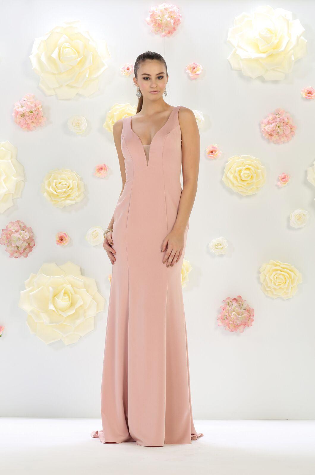 Long Formal Dress Plus Size Bridesmaids Gown - The Dress Outlet May Queen