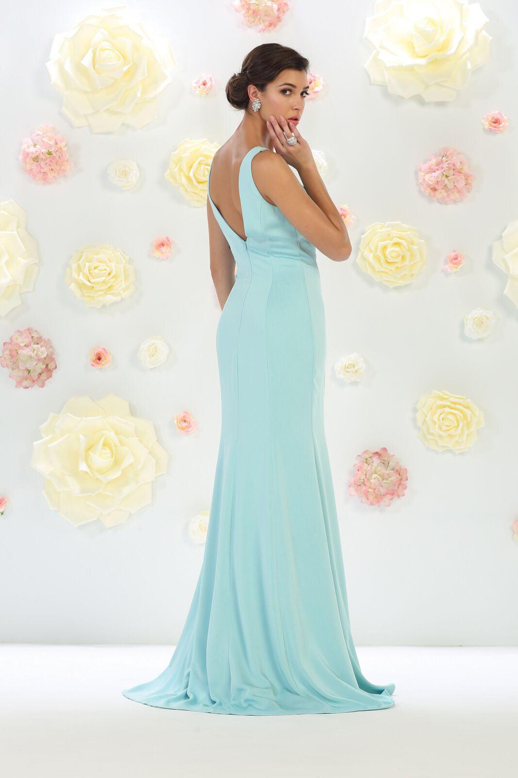 Long Formal Dress Plus Size Bridesmaids Gown - The Dress Outlet May Queen