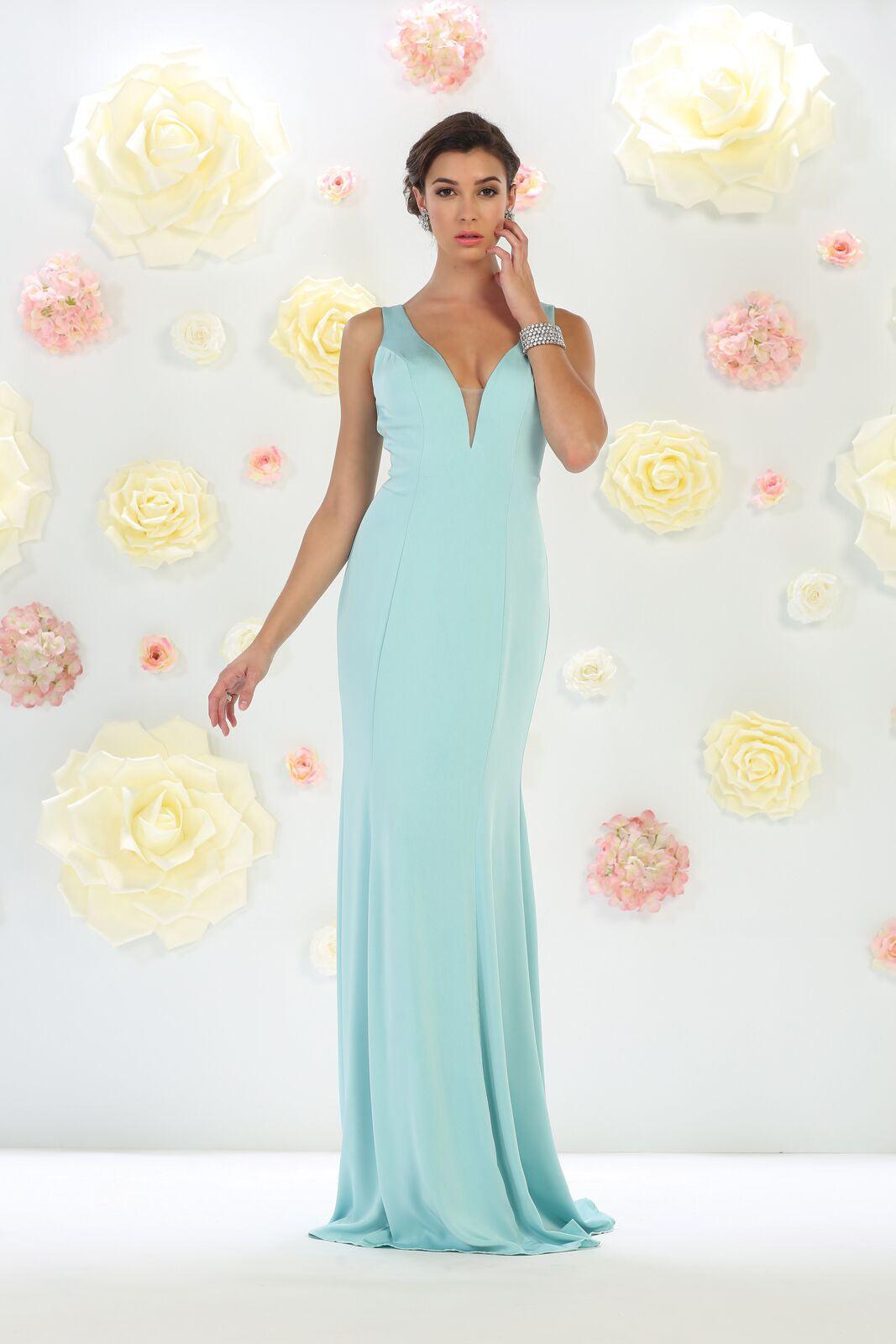 Long Formal Dress Plus Size Bridesmaids Gown - The Dress Outlet May Queen
