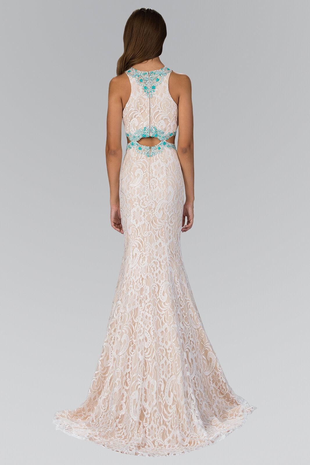Long Formal Dress Prom Evening Lace Gown - The Dress Outlet Elizabeth K