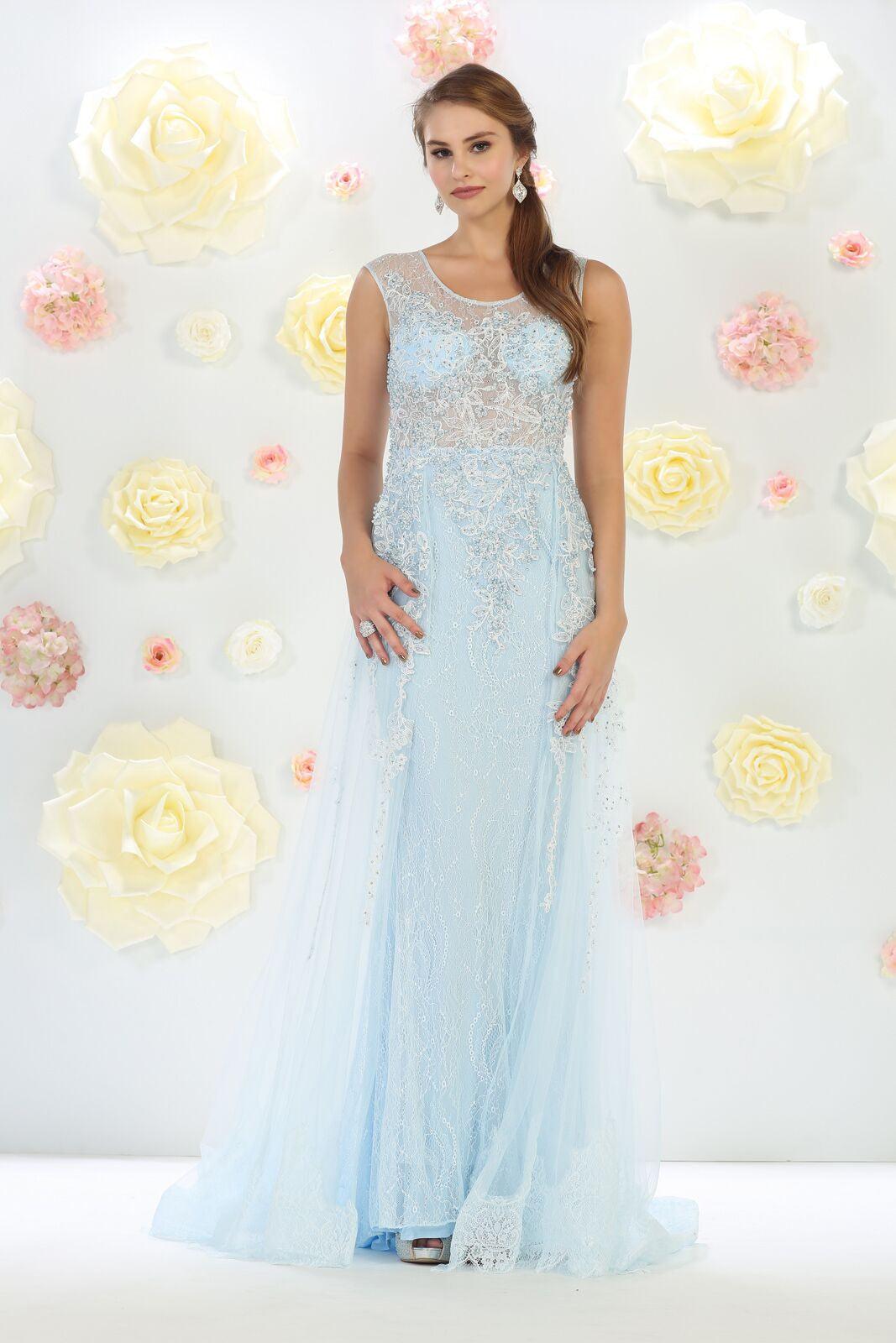 Long Formal Dresses Plus Size Evening Party Prom Gown - The Dress Outlet May Queen