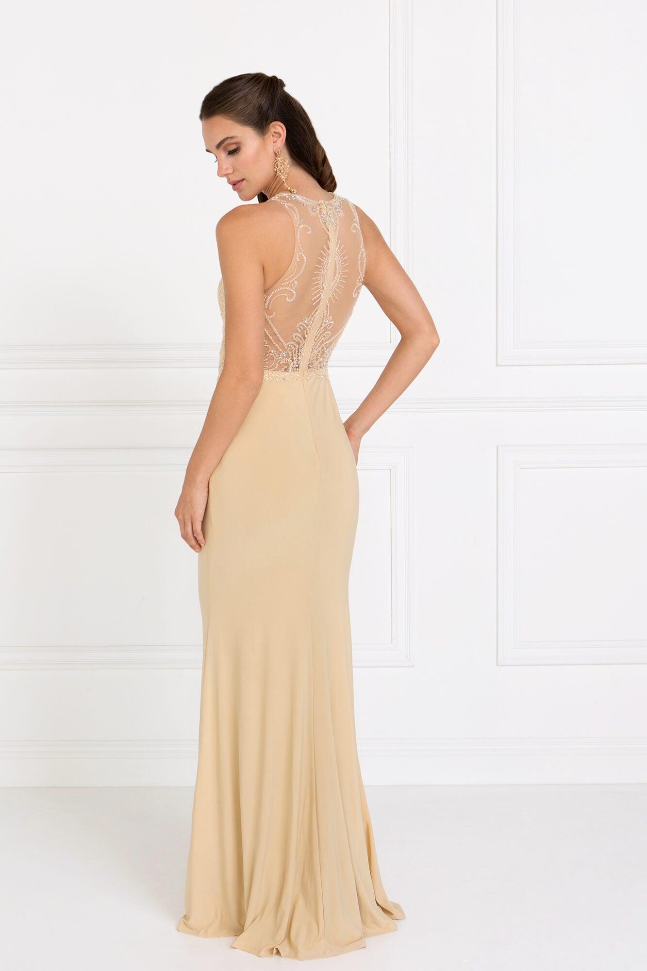 Long Formal Mermaid Fit Evening Prom Dress - The Dress Outlet Elizabeth K
