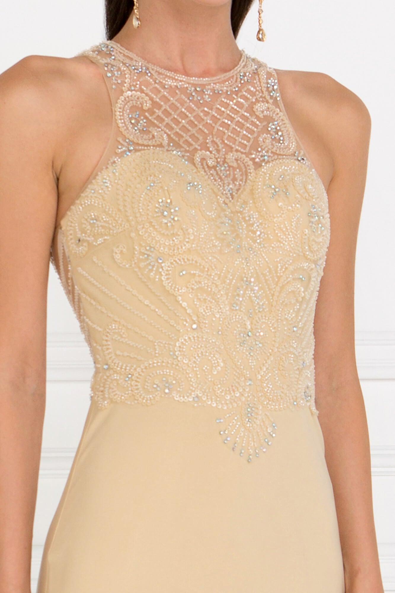Long Formal Mermaid Fit Evening Prom Dress - The Dress Outlet Elizabeth K