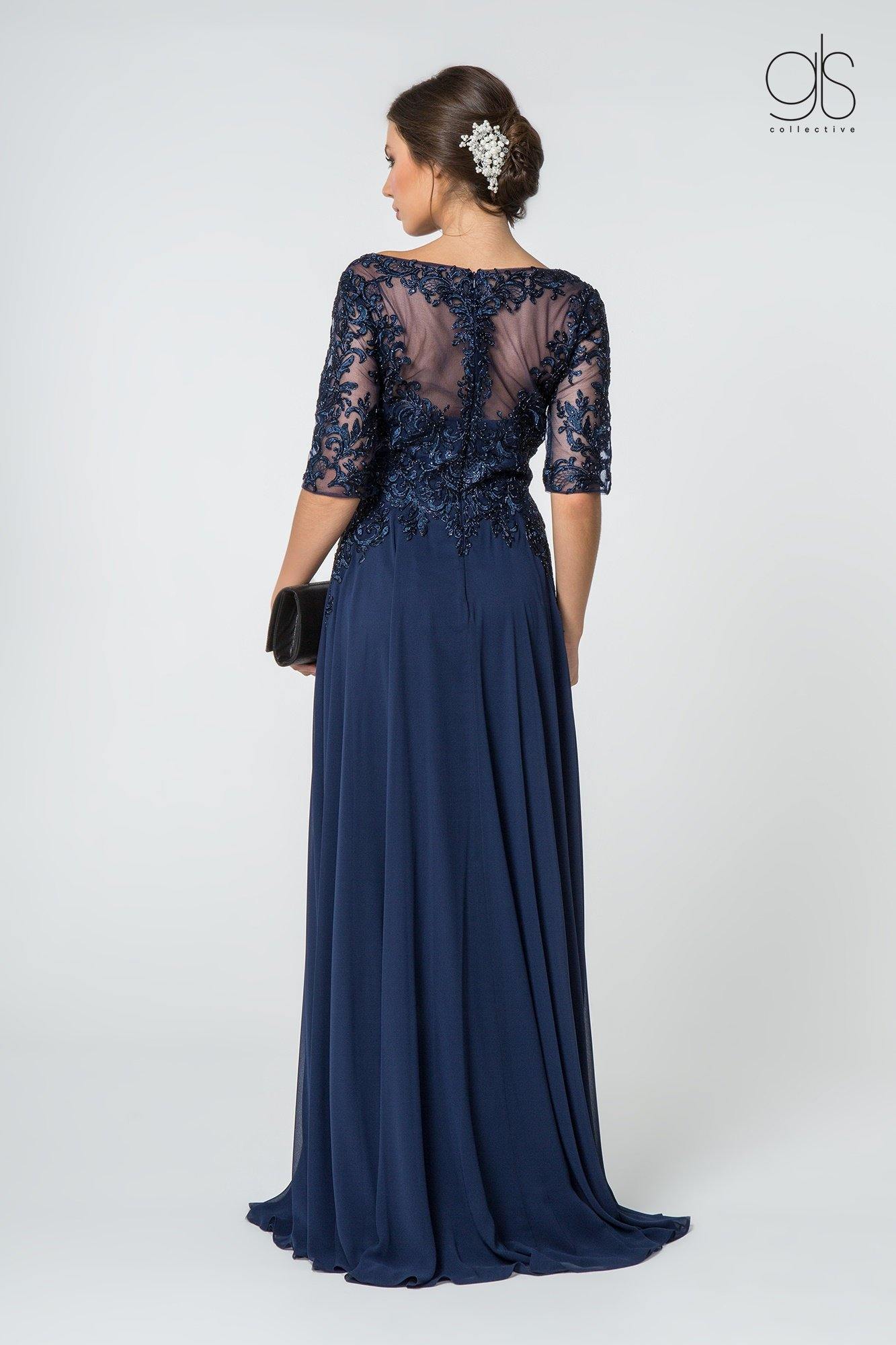 Long Formal Mother of the Bride Chiffon Dress - The Dress Outlet Elizabeth K