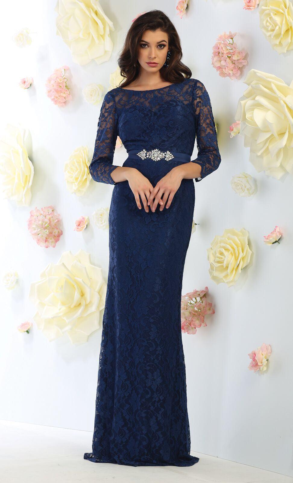Long Formal Mother of the Bride Dress Plus Size Groom - The Dress Outlet May Queen