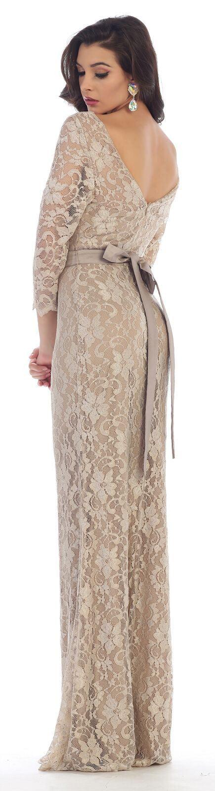 Long Formal Mother of the Bride Dress Plus Size Groom - The Dress Outlet May Queen
