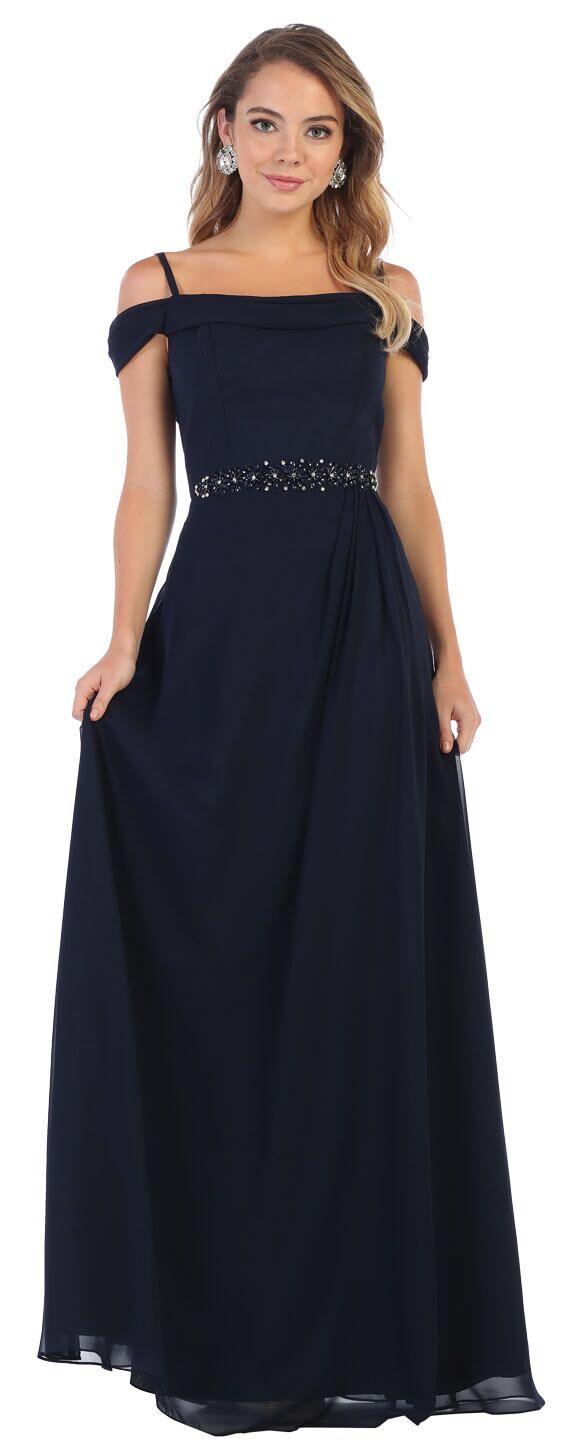 Long Formal Off The Shoulder Plus Size Prom Dress - The Dress Outlet May Queen