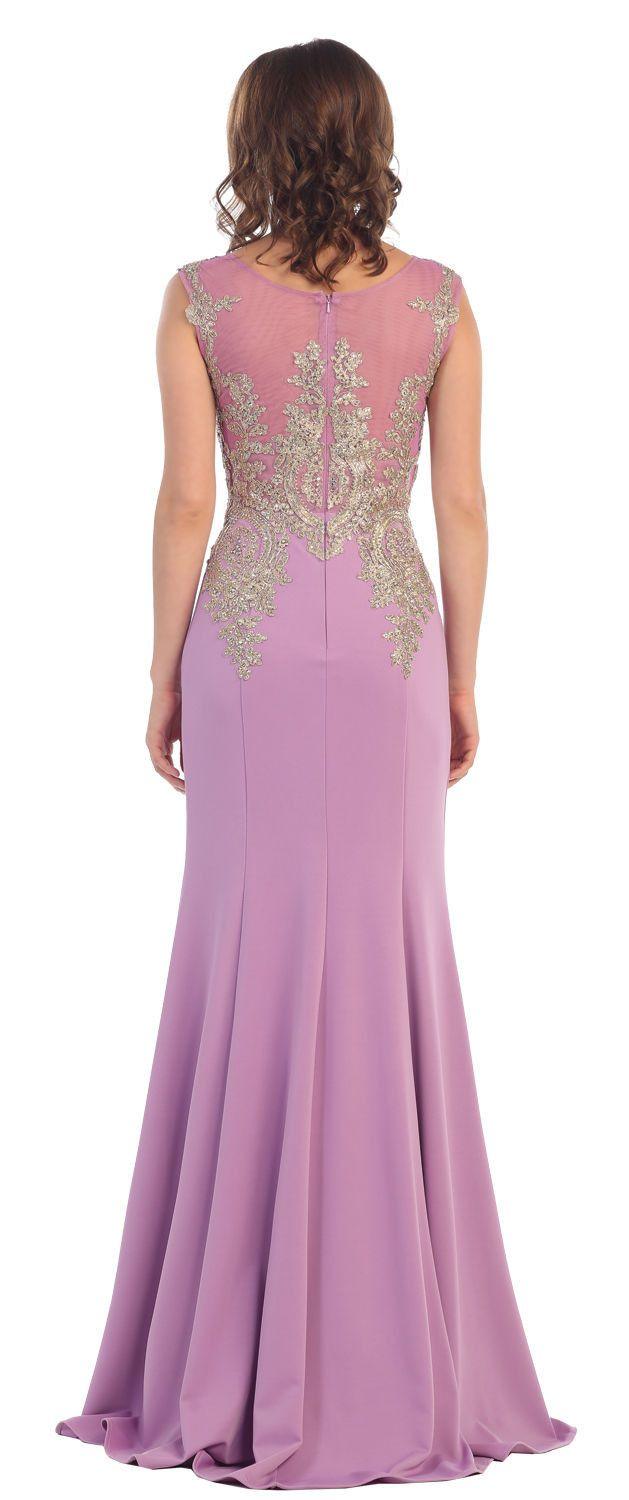 Long Formal Plus Size Beaded Prom Dress - The Dress Outlet May Queen