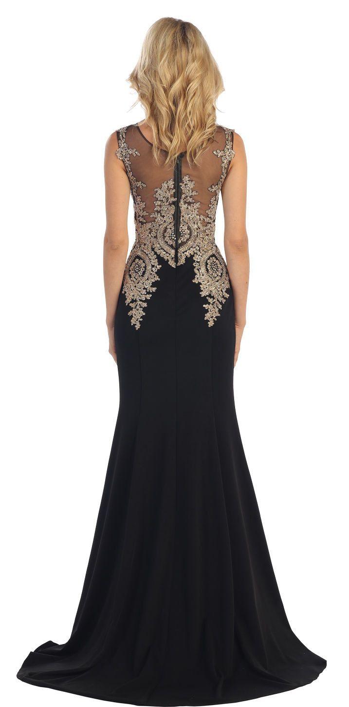 Long Formal Plus Size Beaded Prom Dress - The Dress Outlet May Queen