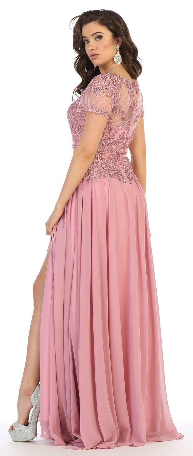 Long Formal Plus Size Mother of the Bride Dress - The Dress Outlet May Queen