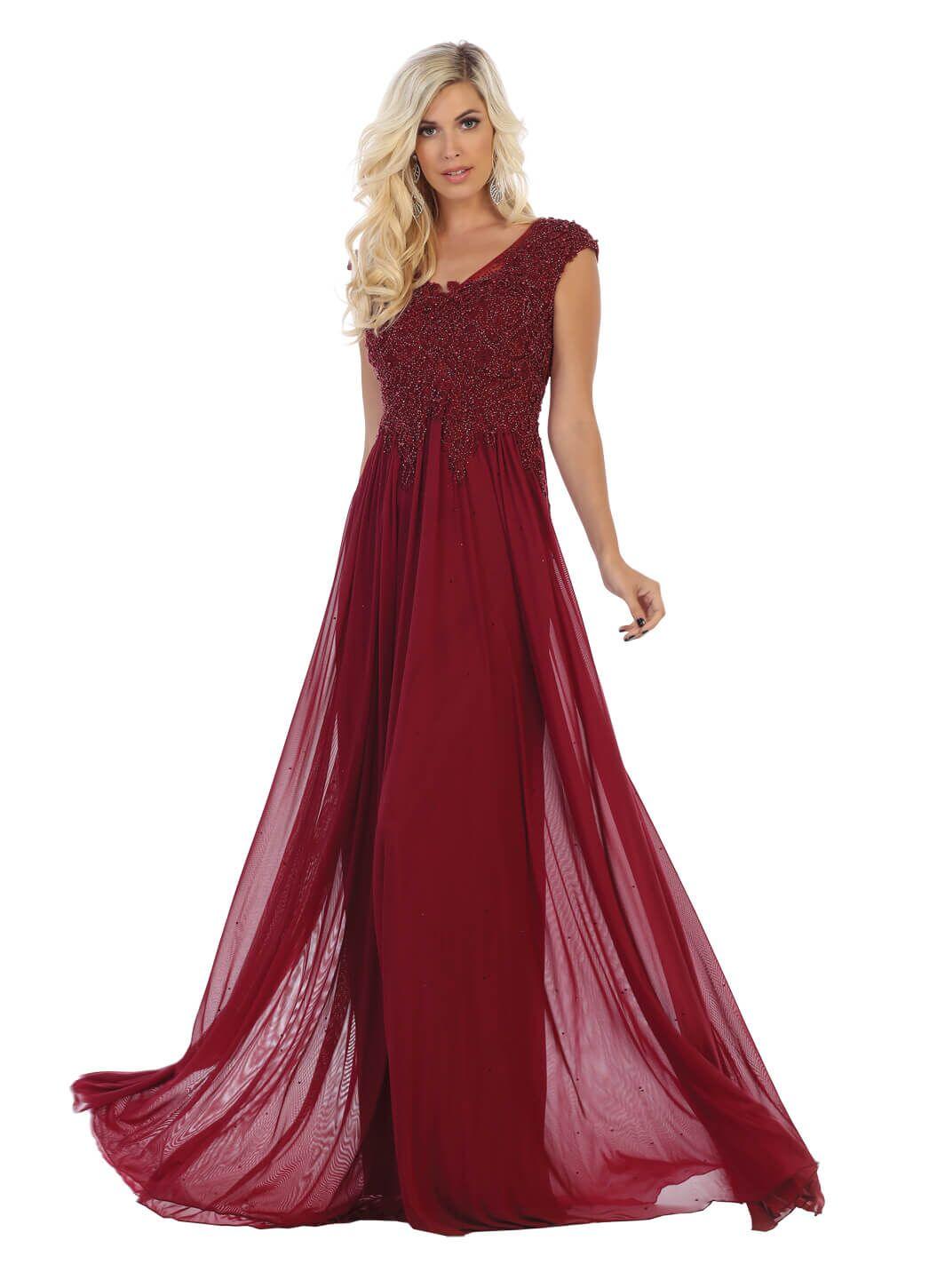 Long Formal Plus Size Party Dress - The Dress Outlet May Queen