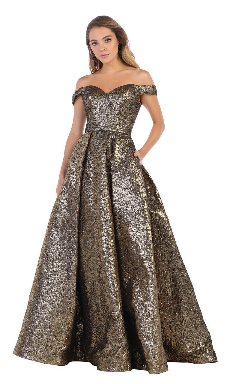 Long Formal Prom Dress Ball Gown with Pockets - The Dress Outlet May Queen