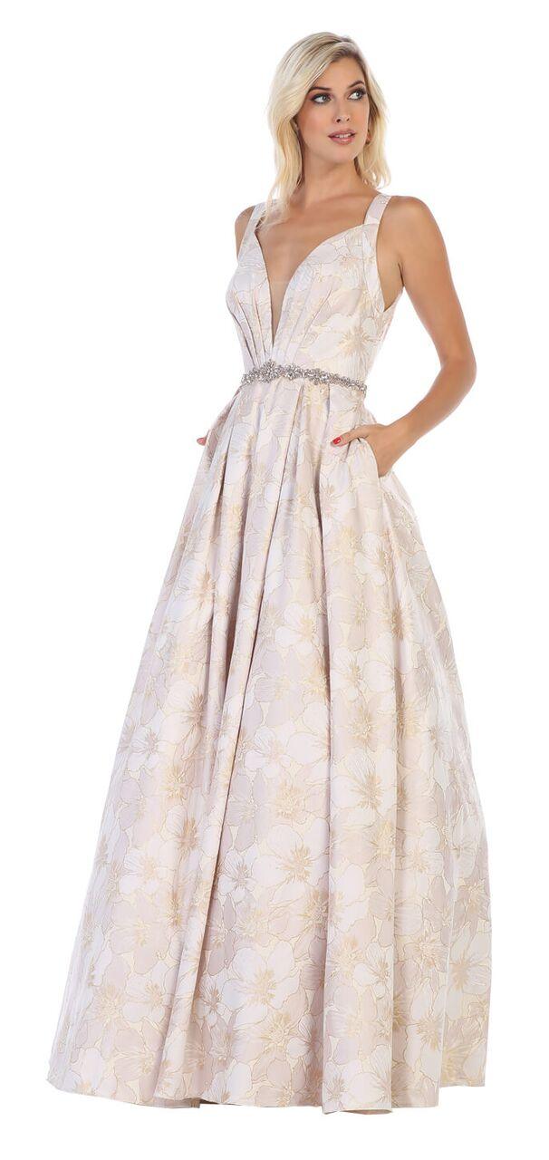 Long Formal Prom Dress Ball Gown with Pockets - The Dress Outlet May Queen