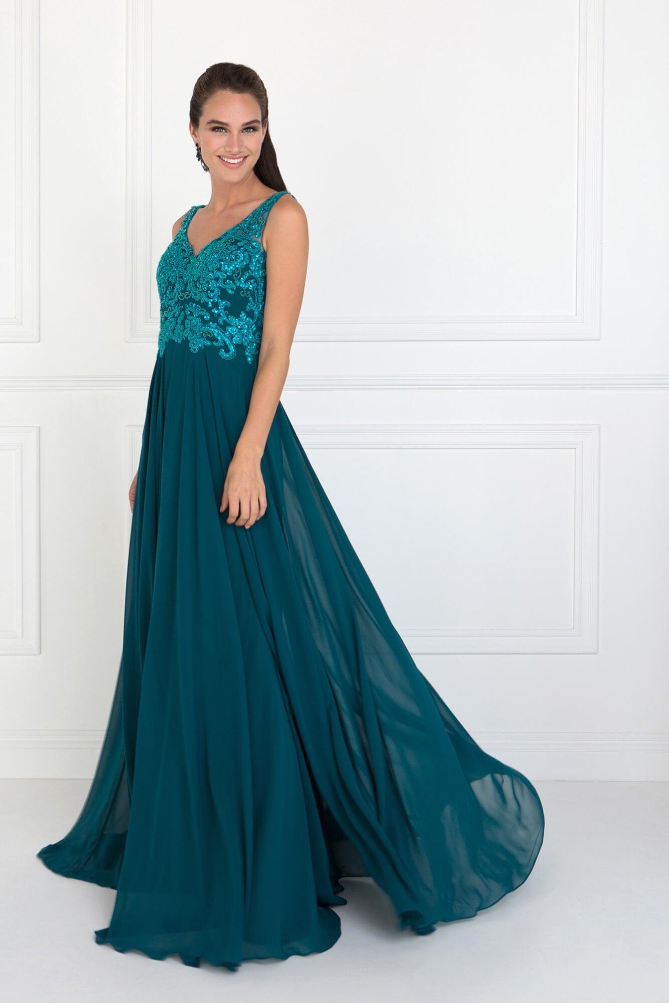 Long Formal Prom Dress Plus Size Evening Gown - The Dress Outlet Elizabeth K