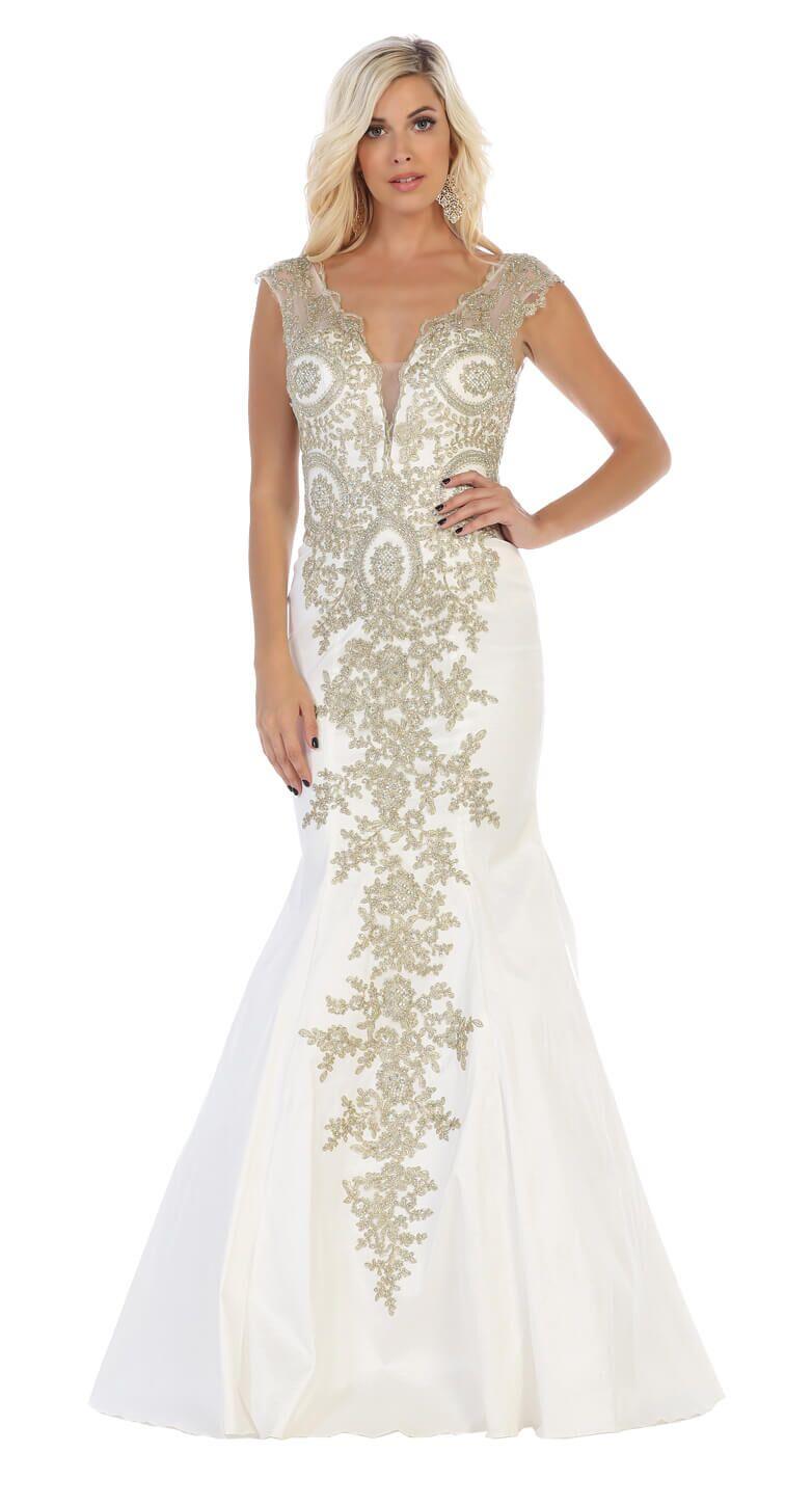 Long Formal Prom Evening Dress - The Dress Outlet May Queen