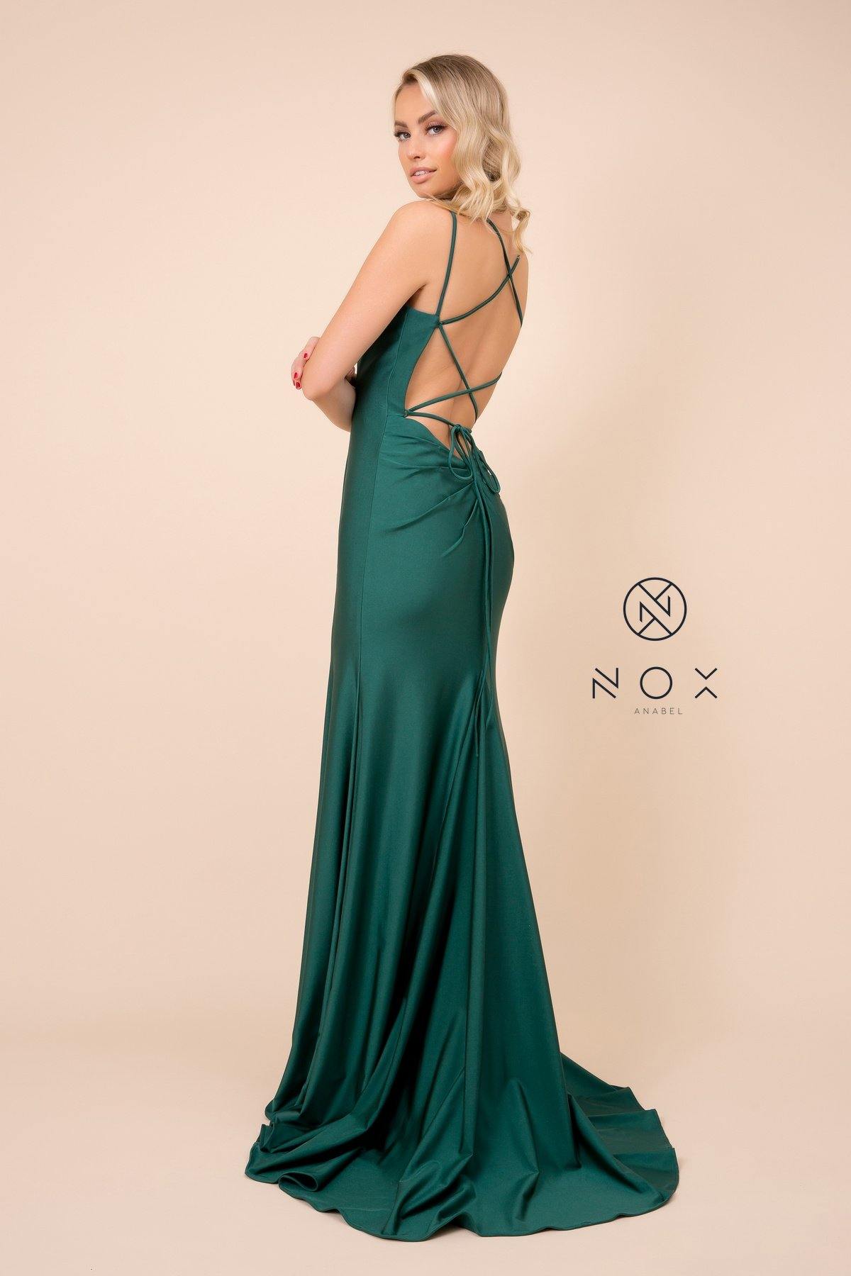 Long Formal Prom Fitted Evening Dress - The Dress Outlet Nox Anabel